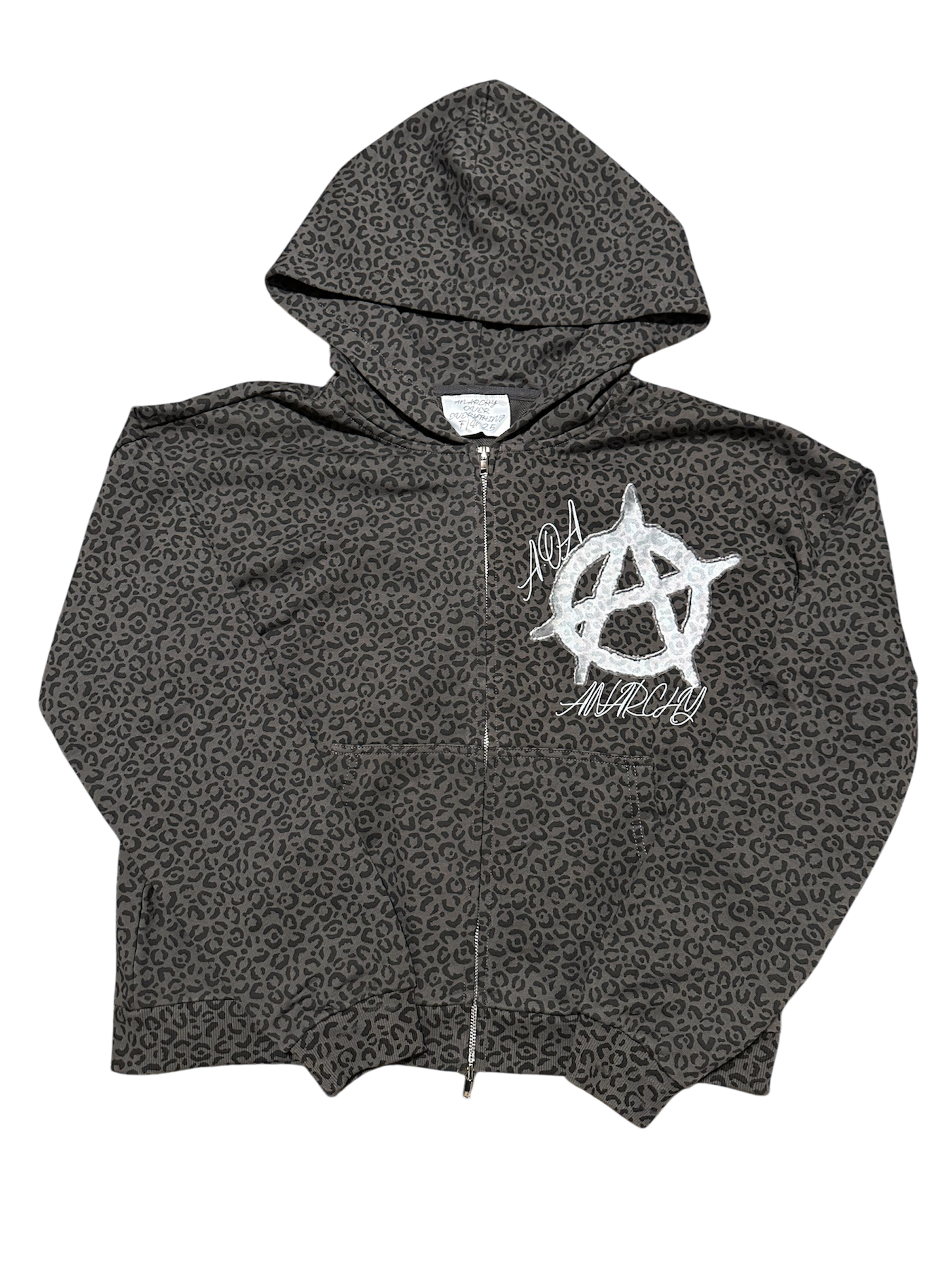 Black Leopard Zip Up